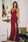Prom Dresses Formal Long Prom Slit Dress Burgundy