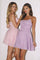Cocktail Dresses Homecoming Short A Line Cocktail Glitter Prom Dress Lavender