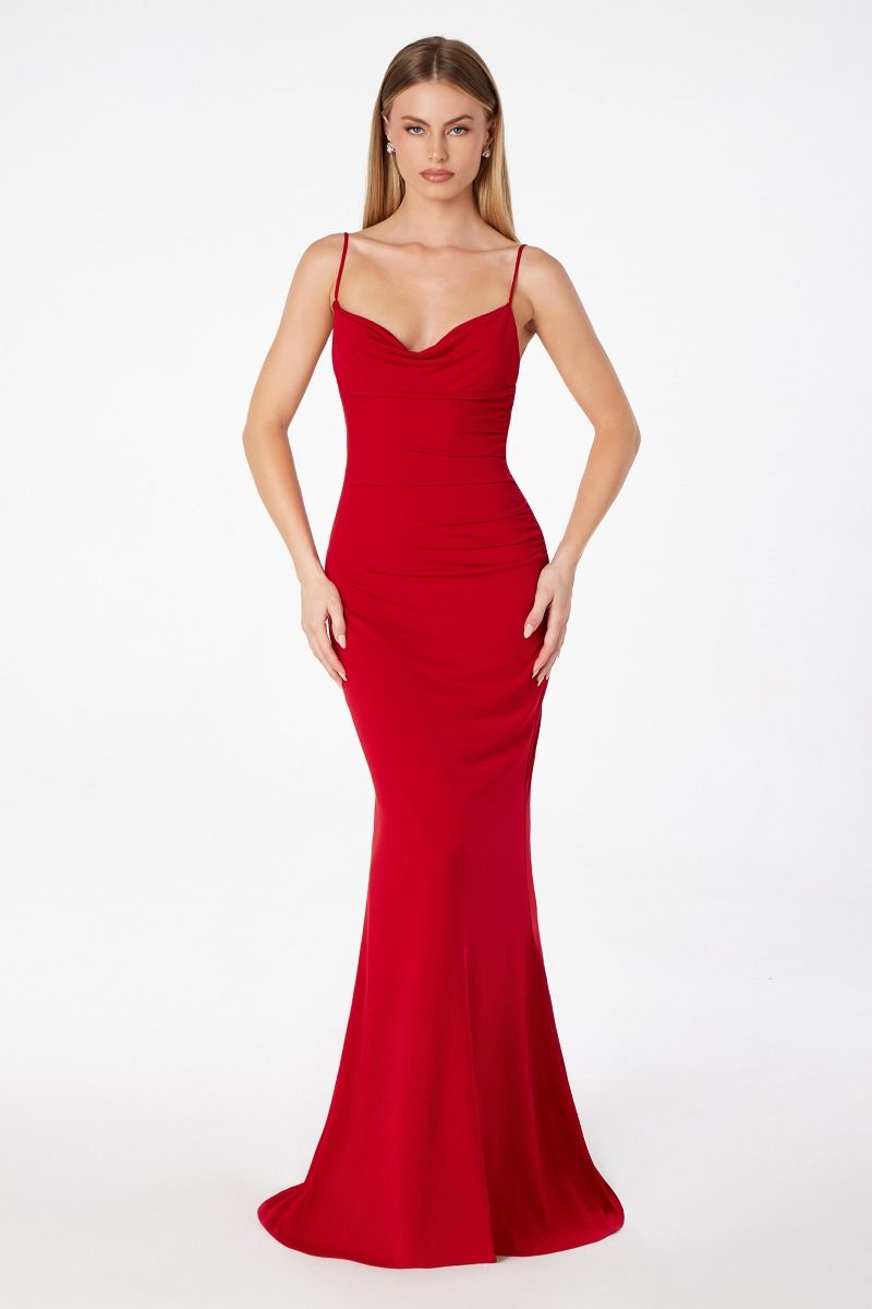 Cowl Floor-Length Jersey Occasion Mermaid Astee T2008