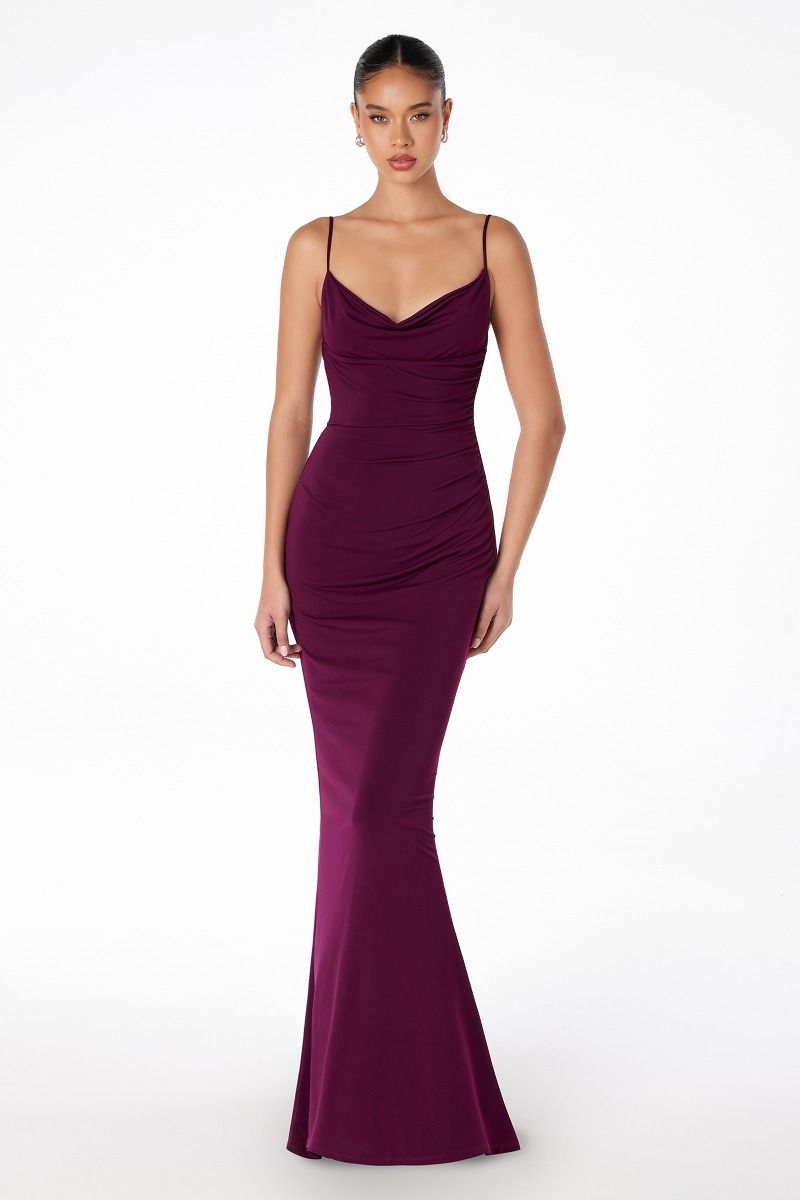 Cowl Floor-Length Jersey Occasion Mermaid Astee T2008