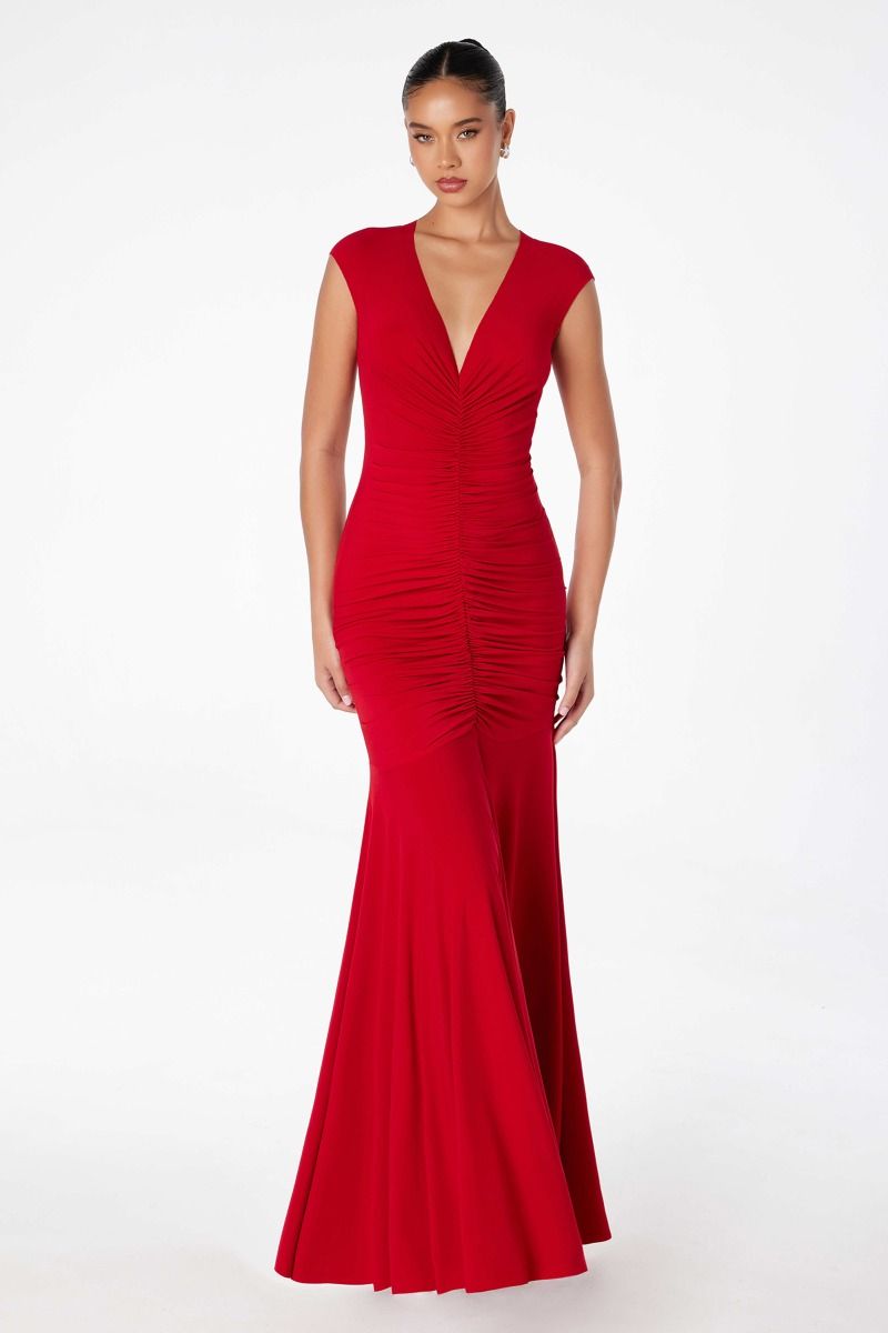 Formal Dresses Long Mermaid Fit Formal Evening Gown Red