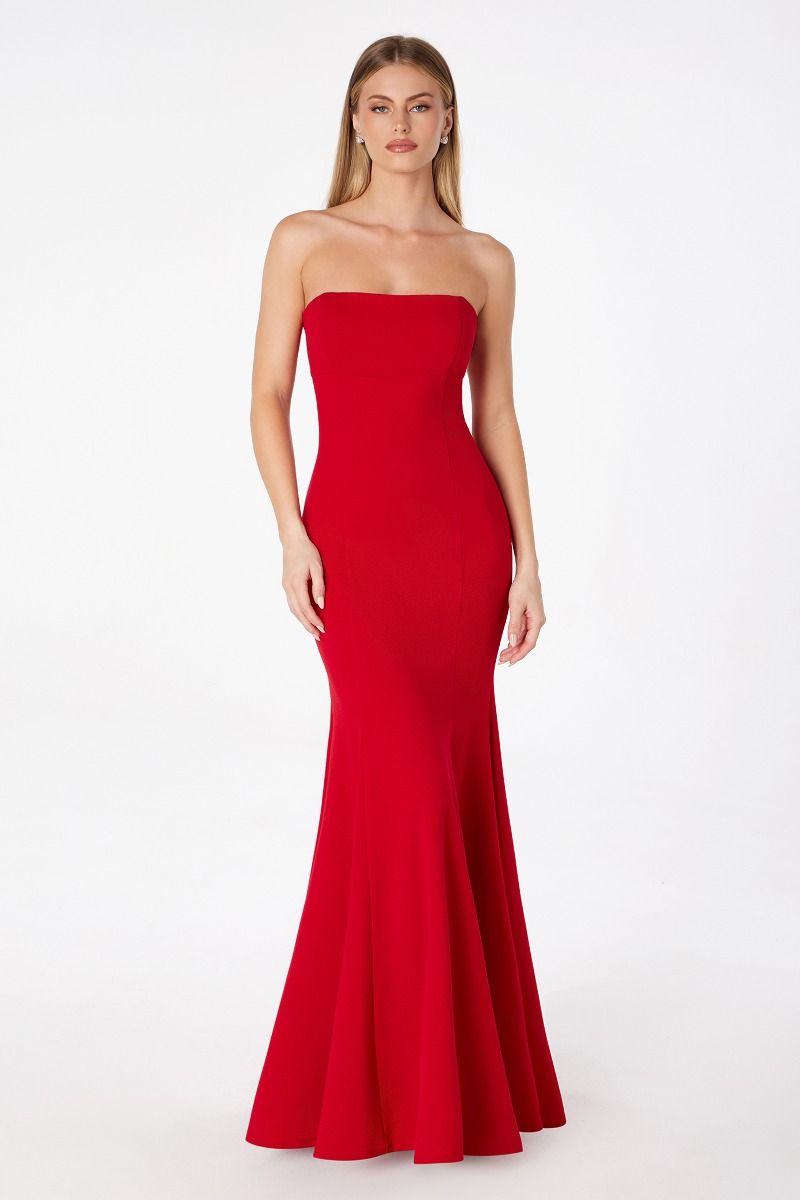 Formal Dresses Fitted Formal Long Evening Prom Dress Red