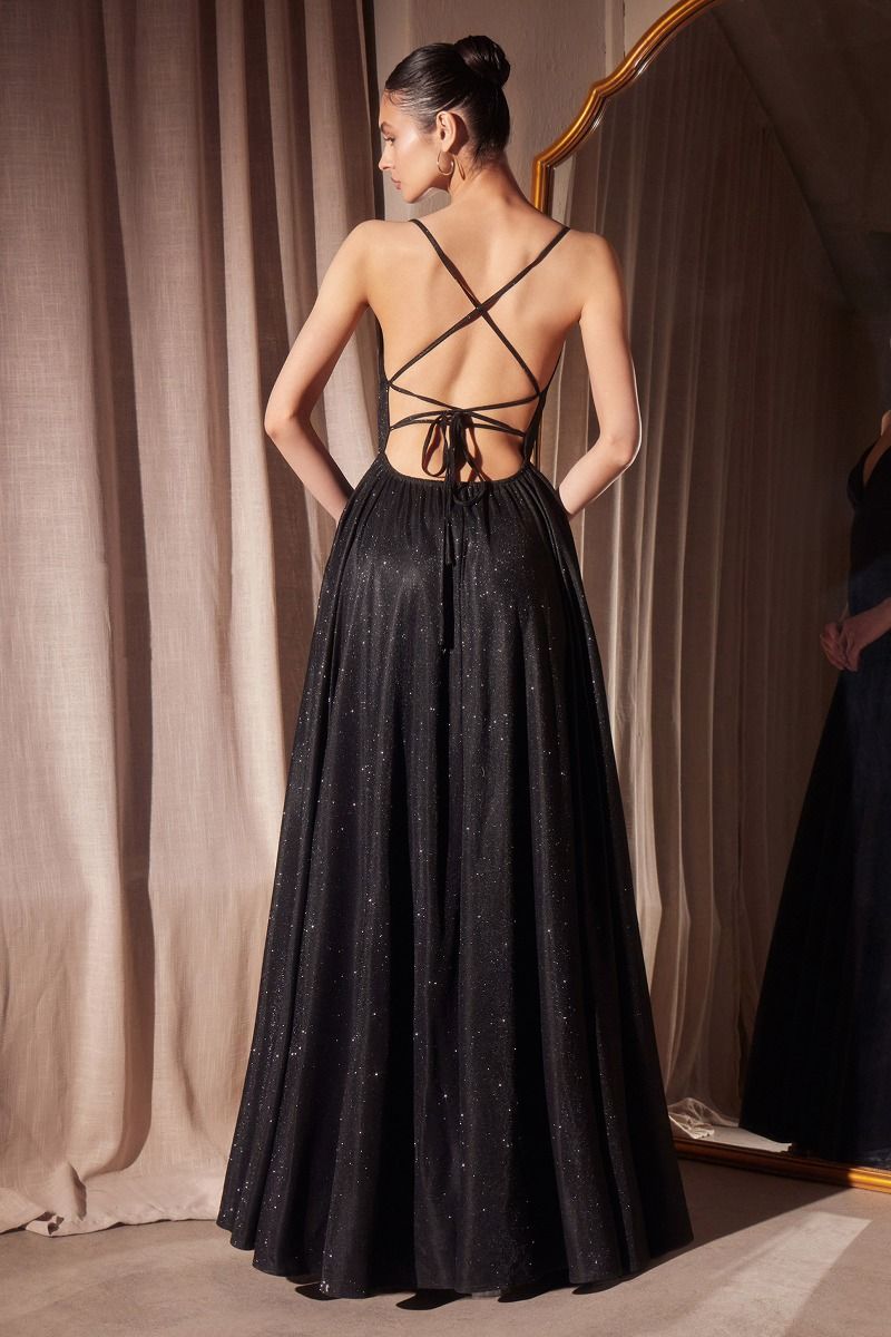 LaDivine T214 Glitter Prom Long Formal A Line Dress