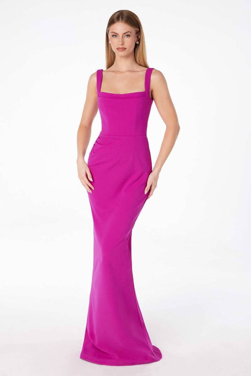 Formal Dresses Evening Long Formal Fitted Prom Dress Magenta