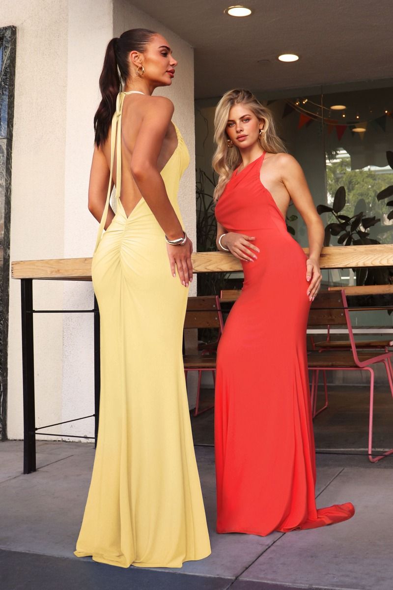 Prom Dresses Fitted Long Formal Evening Prom Dress Astee T506 Lt Yellow