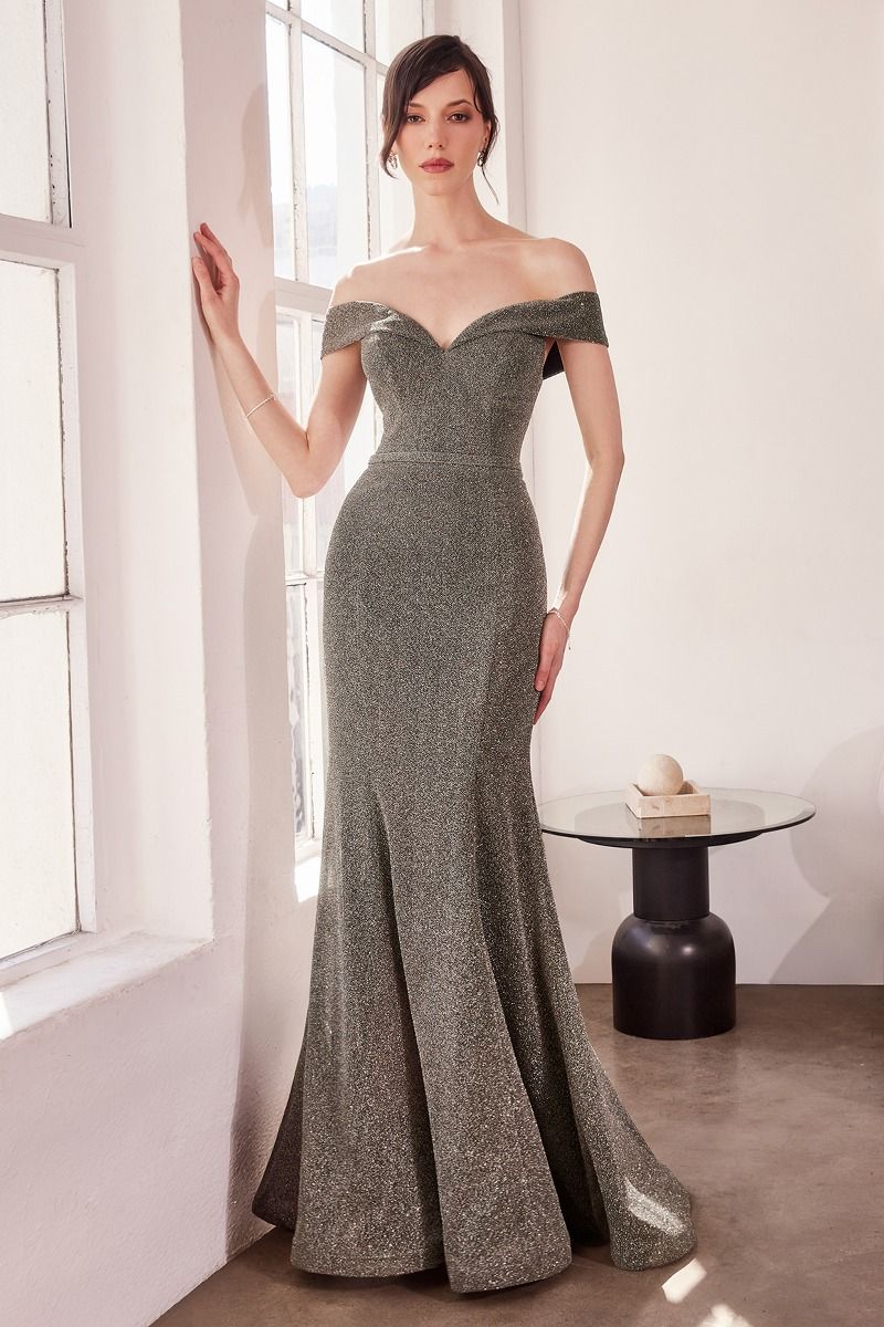 Prom Dresses Long Mermaid Formal Glitter Prom Dress Silver
