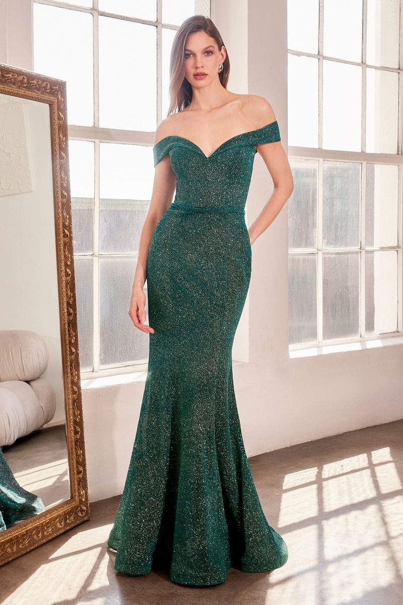 LaDivine T602 Long Mermaid Formal Glitter Prom Dress