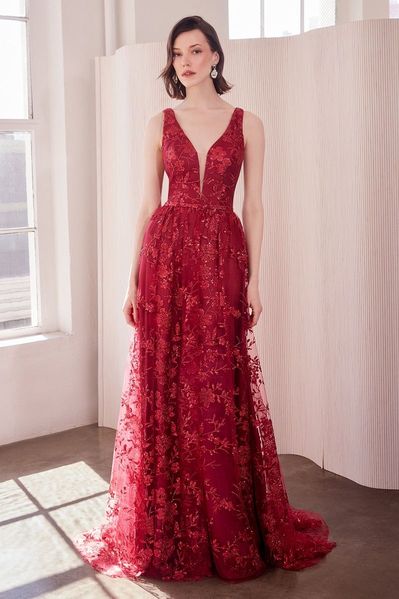 Amoris T606 A Line Long Formal Glitter Print Prom Gown – The Dress Outlet