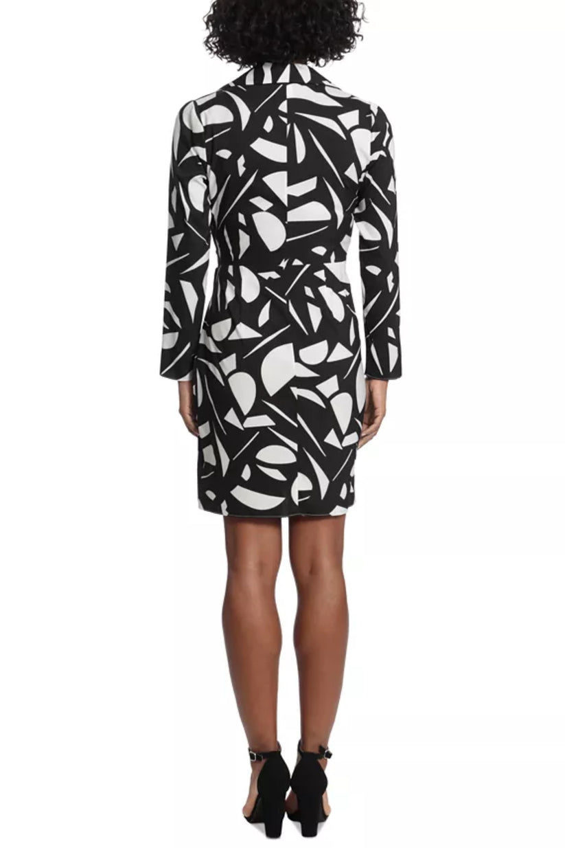 London Times T6086M Short A Line Cocktail Print Dress