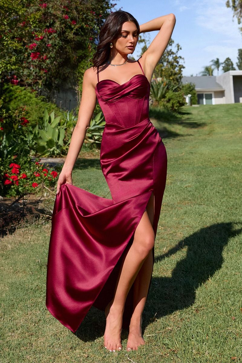 Prom Long Formal Fitted Evening Dress Amoris T608 - Rosewood / XXS Prom Long Formal Fitted Evening Dress Amoris T608 - Rosewood / XXS