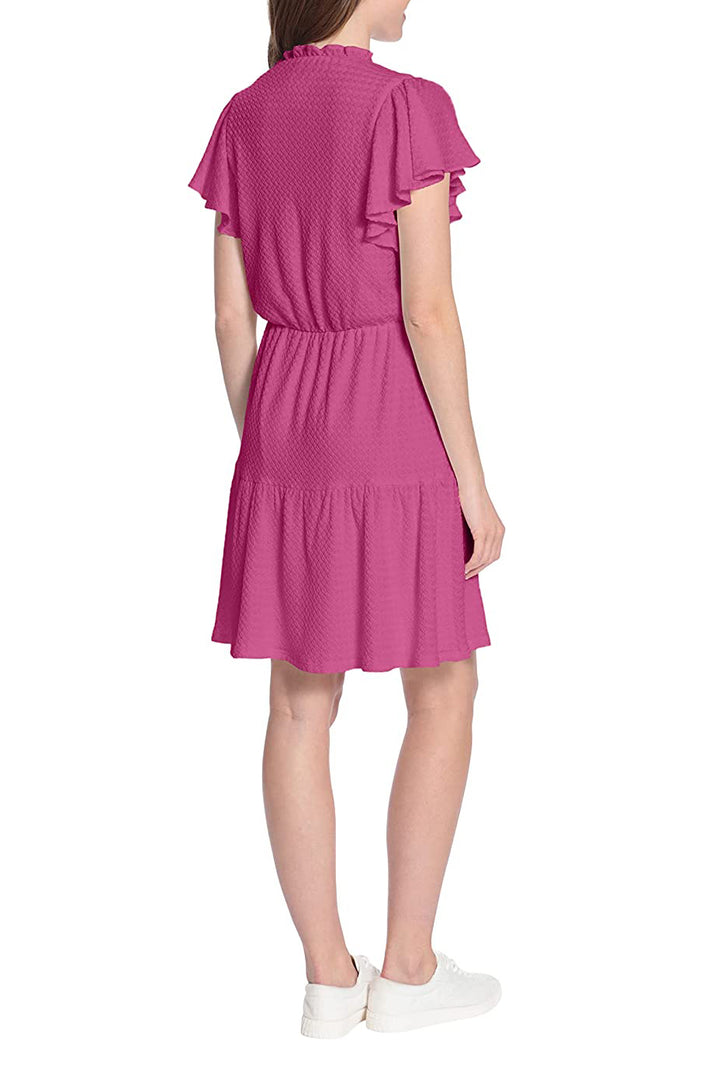 London Times T6243M A Line Short Cocktail Ruffle Dress