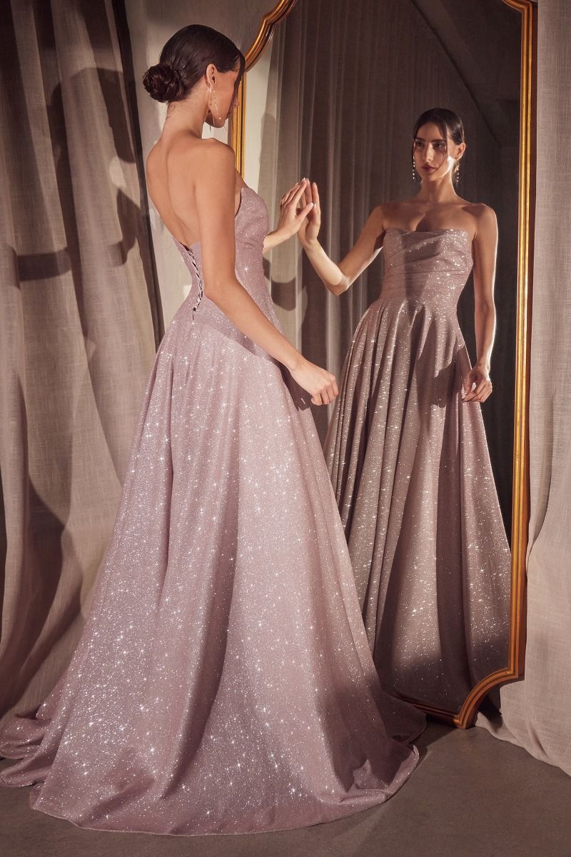 LaDivine T701 Prom Long Glitter A Line Formal Gown