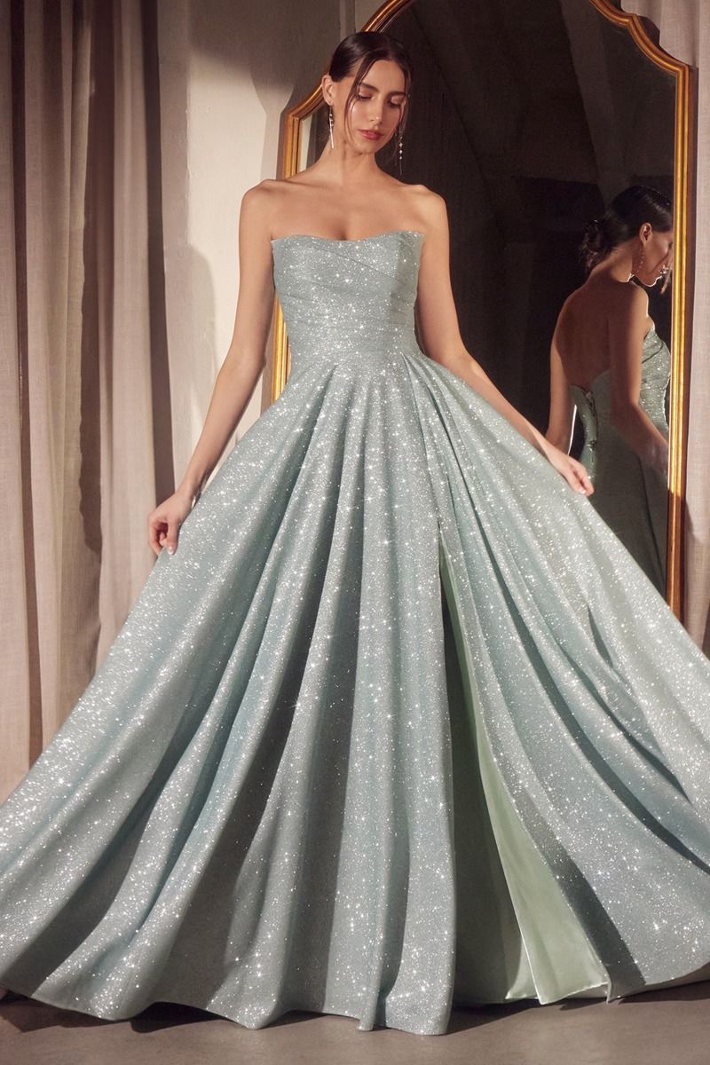 LaDivine T701 Prom Long Glitter A Line Formal Gown