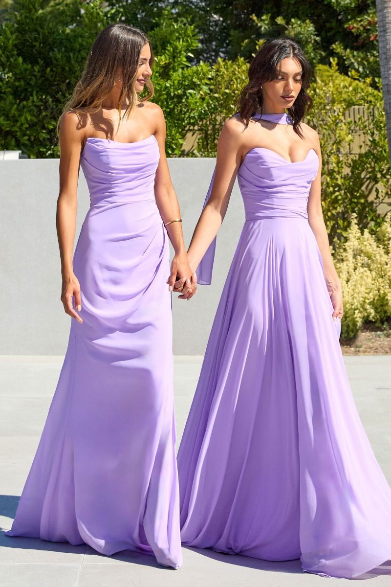 LaDivine T703 Long A Line Formal Dress
