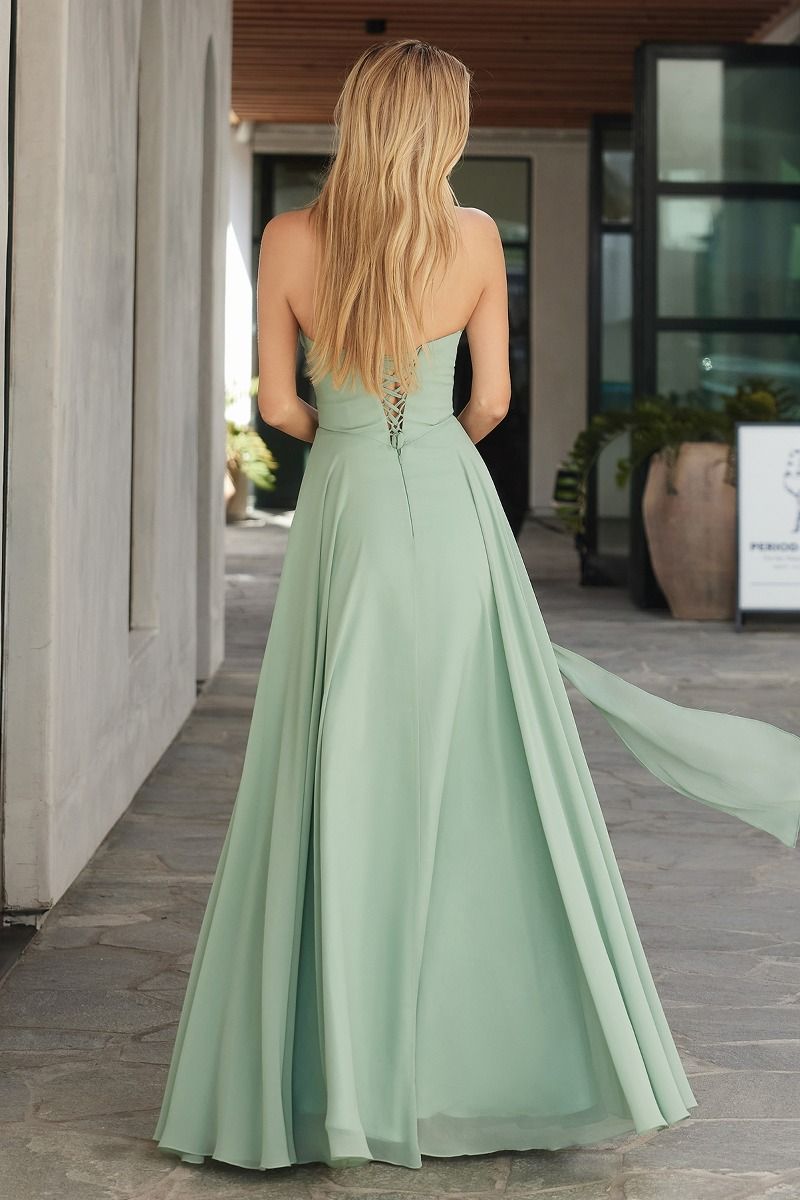 LaDivine T703 Long A Line Formal Dress