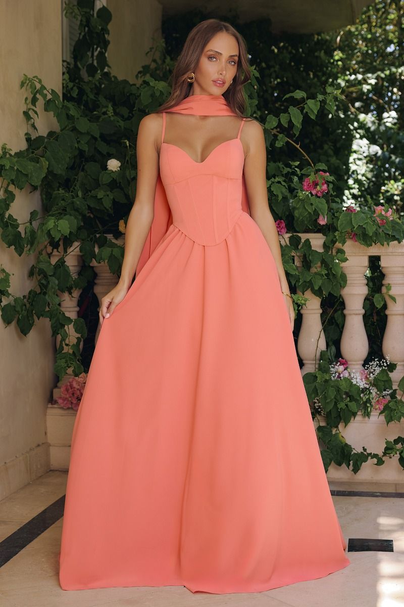 Amoris T711 Prom Dress - Pastel Coral | NewYorkDress Amoris T711 Prom Dress - Pastel Coral | NewYorkDress