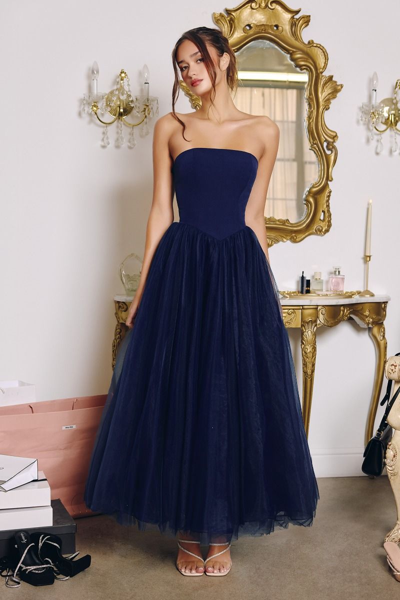 Prom Dresses Long Formal Evening A Line Prom Dress Navy