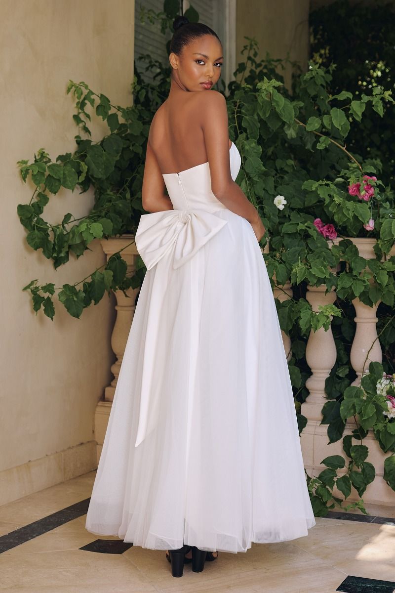 Amoris T712W Tea Length Bridal A Line Wedding Dress The Dress Outlet Amoris T712W Tea Length Bridal A Line Wedding Dress The Dress Outlet