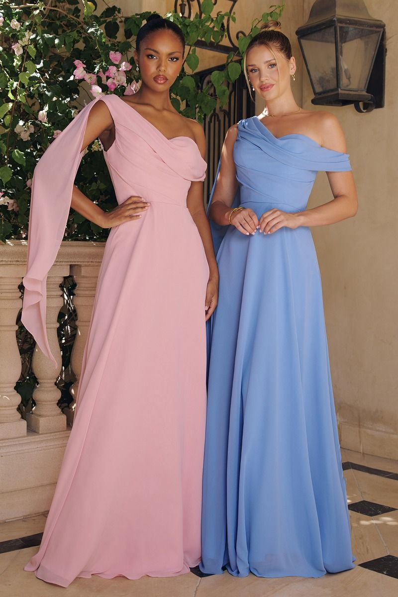 Amoris T716 Long Formal A Line Prom Evening Dress - DUSTY ROSE / L Amoris T716 Long Formal A Line Prom Evening Dress - DUSTY ROSE / L