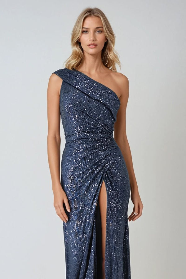LaDivine T806 Long Fitted Formal Sequin Evening Prom Gown