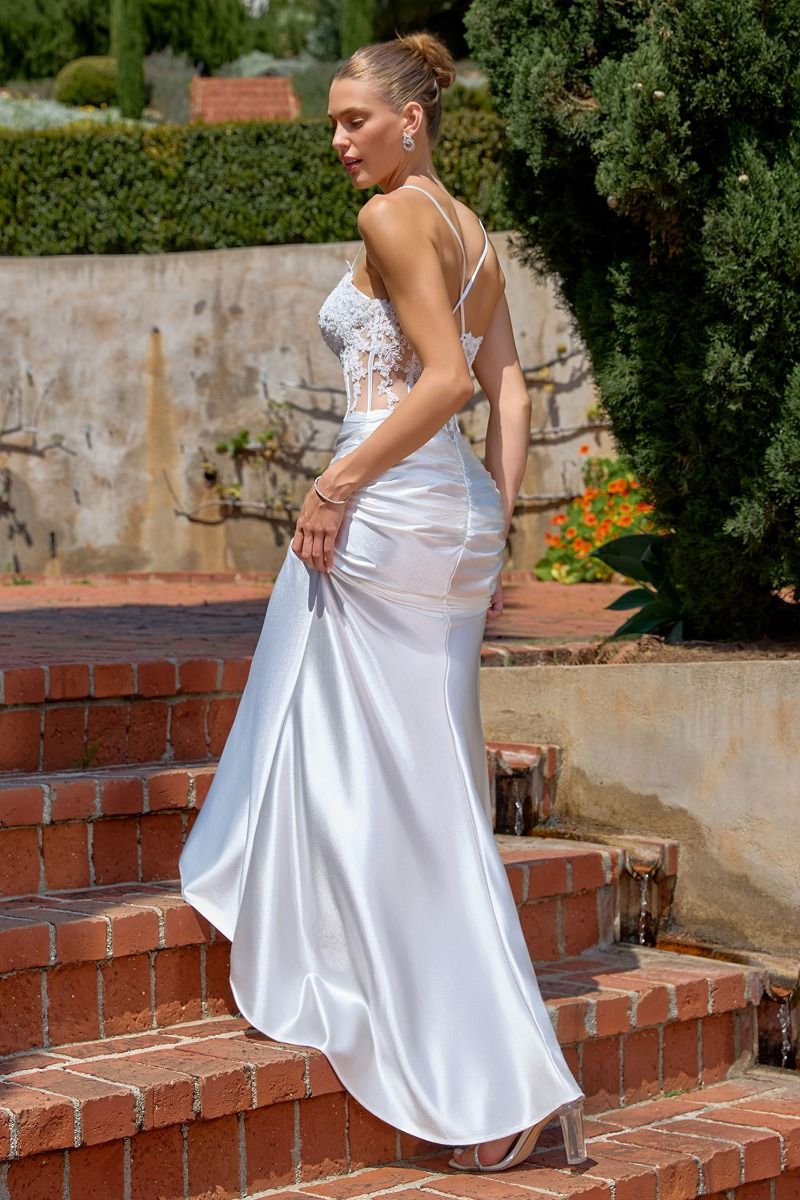 Sweetheart Floor-Length Satin Wedding Dress Sheath/Column Amoris T819W