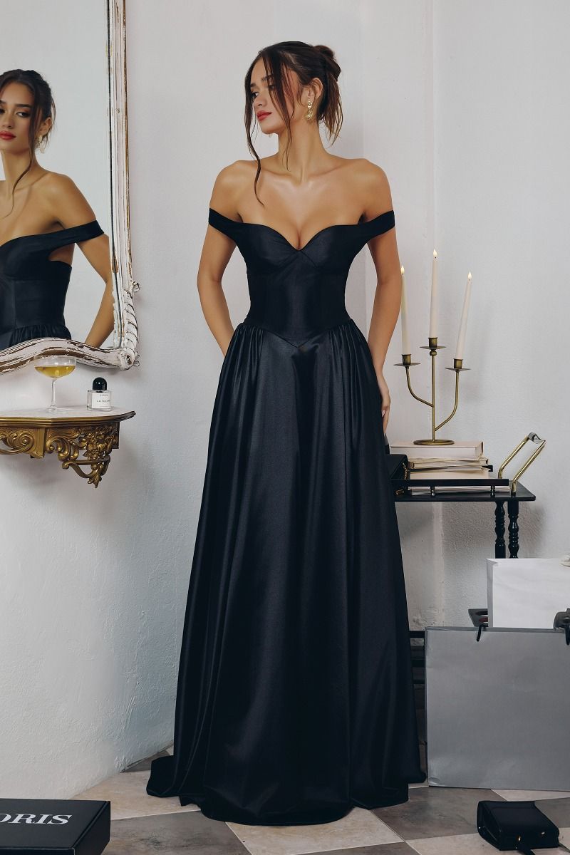 Prom Dresses Long Formal A Line Prom Evening Dress Black