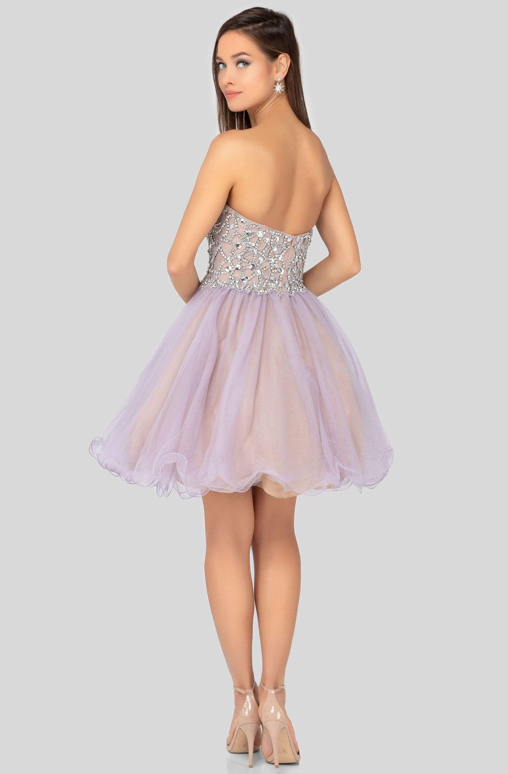 Strapless Straight Neck Mini/Short Tulle Cocktail A-Line Terani Couture 1911P8016