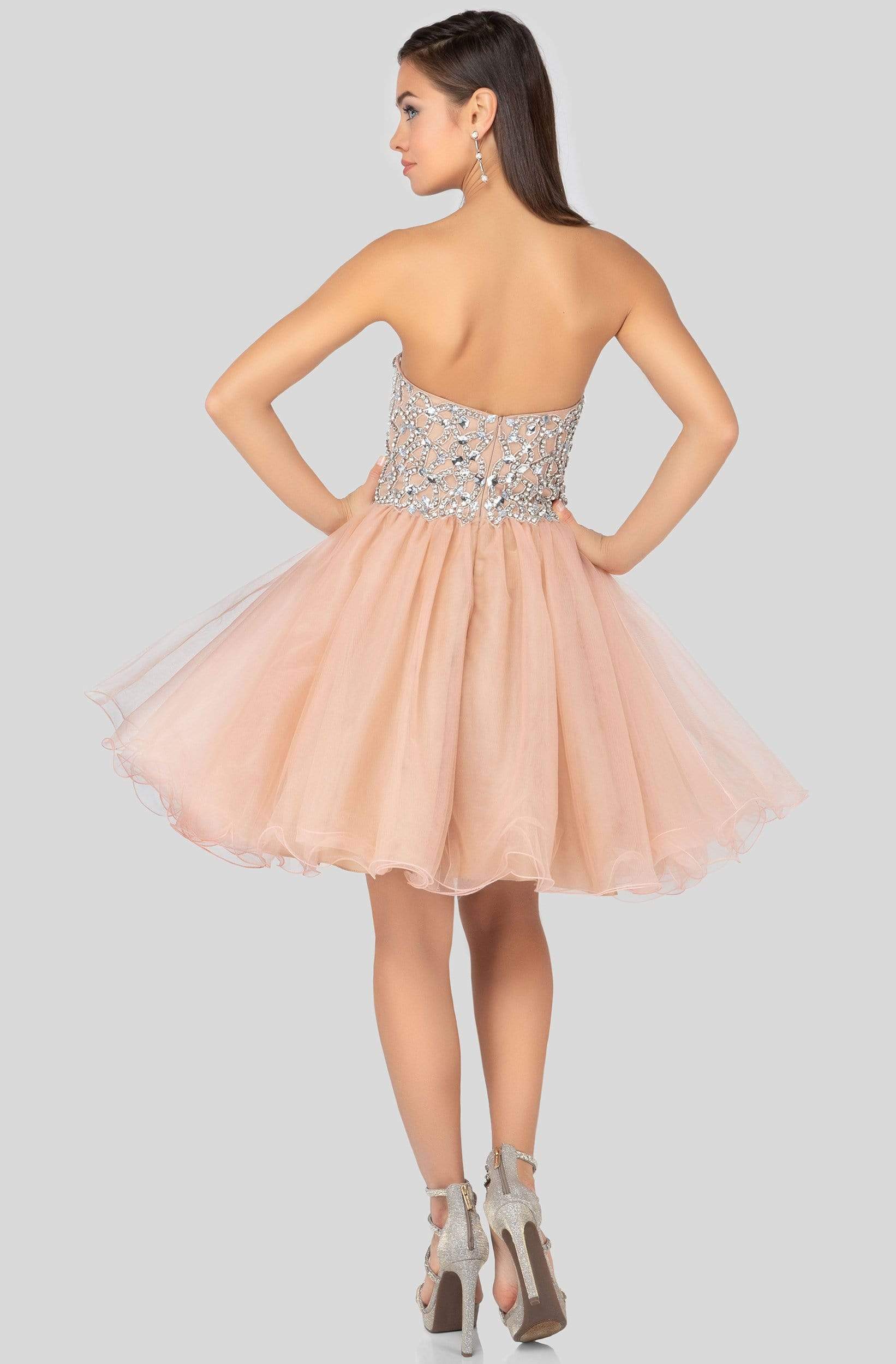 Strapless Straight Neck Mini/Short Tulle Cocktail A-Line Terani Couture 1911P8016