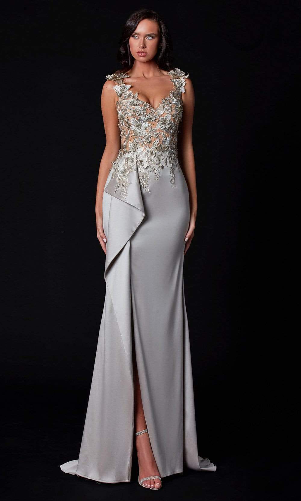Terani Couture Evening Dress With Sheer Embellished Top 2111E4751 - The Dress Outlet