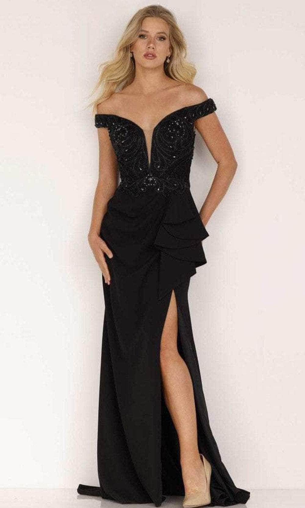 Off-the-Shoulder Floor-Length Satin Evening Mermaid Terani Couture 2221M0381