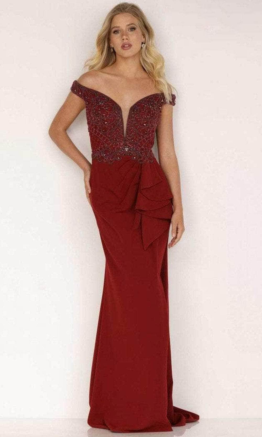 Off-the-Shoulder Floor-Length Satin Evening Mermaid Terani Couture 2221M0381
