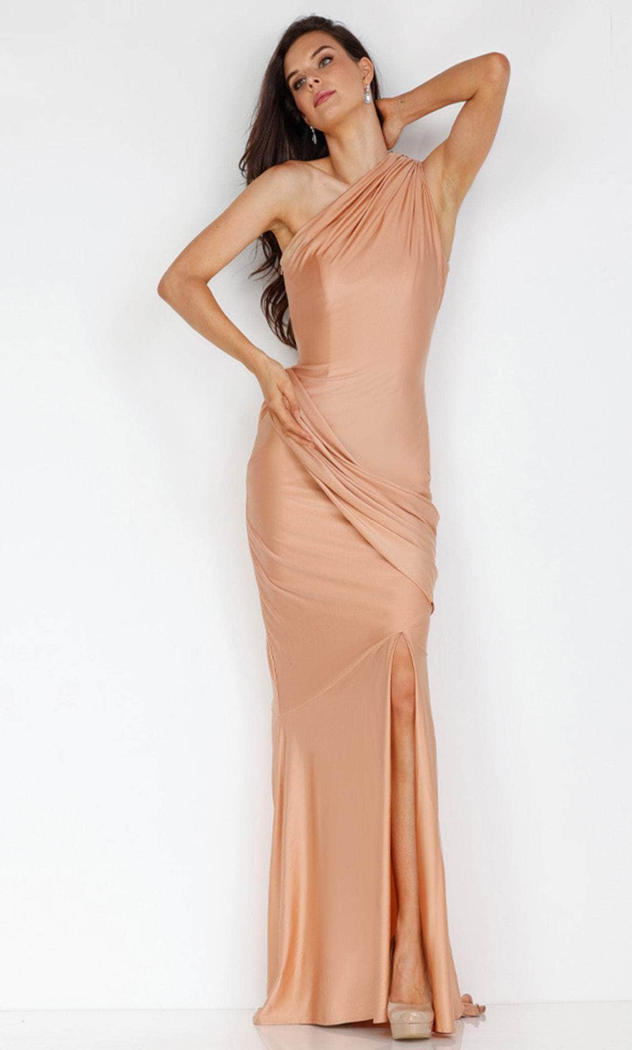 Prom Dresses Slit Long Formal Fitted Prom Dress Rose