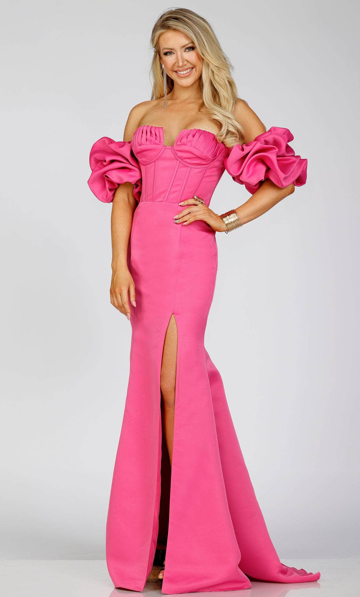 Prom Dresses Long Ruffle Formal Prom Dress Fuchsia