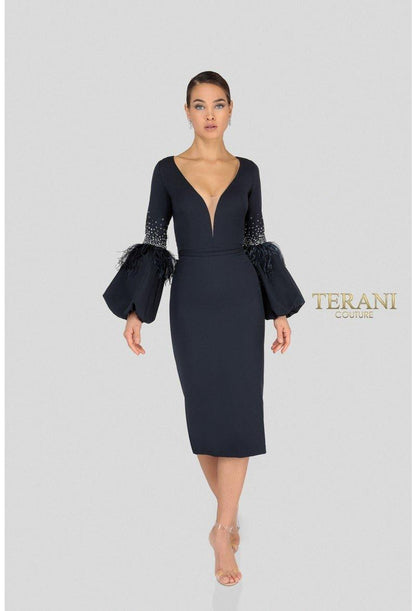 Navy 16 Terani Couture 1912C9643 Formal Short Dress Sale