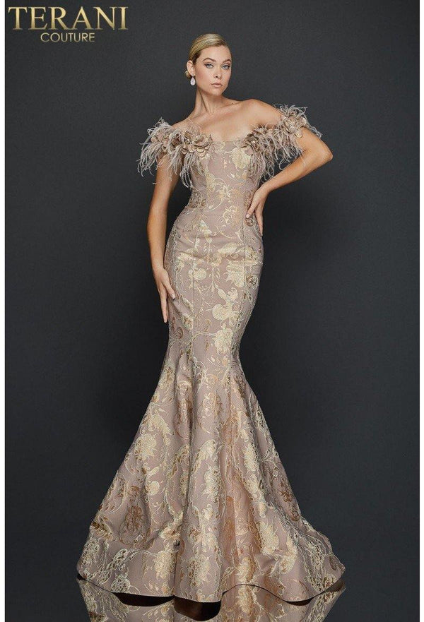 Champagne 8 Terani Couture 1921E0136 Long Formal Prom Dress Sale