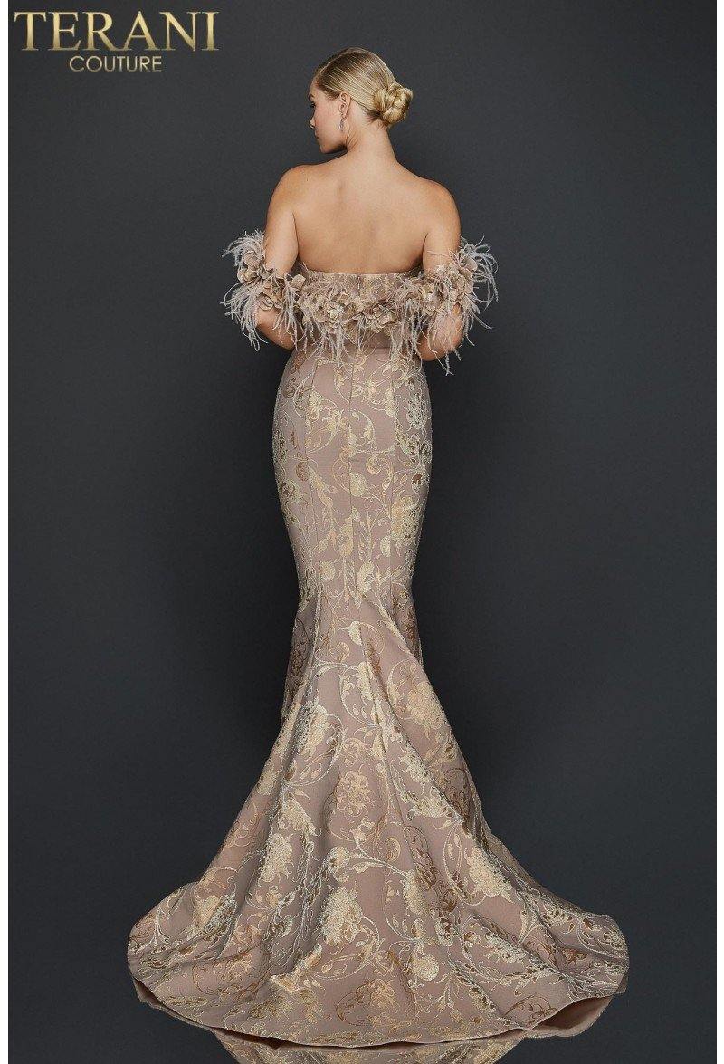 Champagne 8 Terani Couture 1921E0136 Long Formal Prom Dress Sale