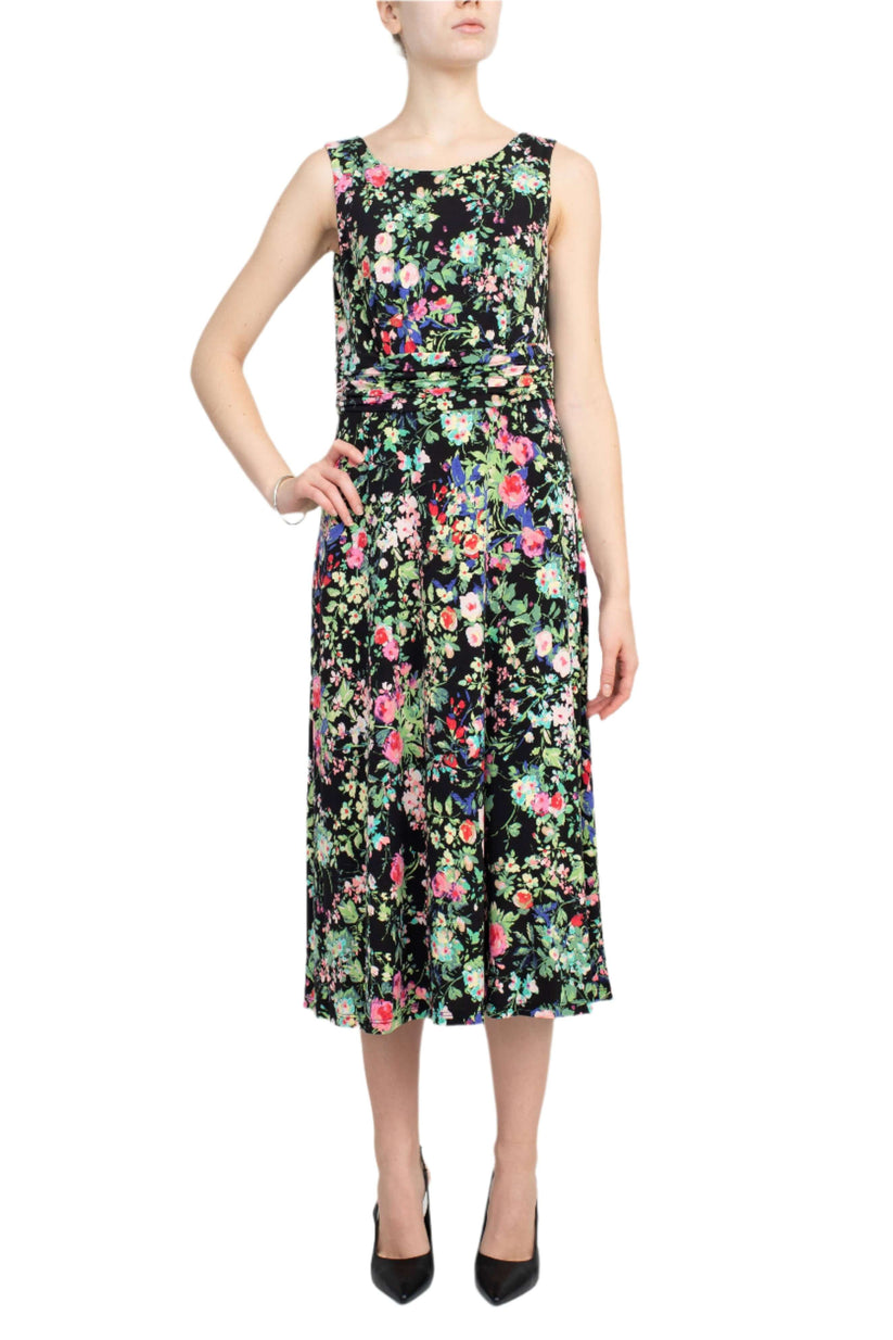 Connected Apparel THK82571M1 Midi Floral Print Cocktail Dress