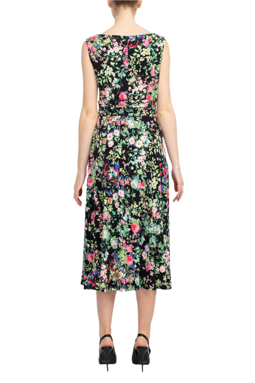 Connected Apparel THK82571M1 Midi Floral Print Cocktail Dress