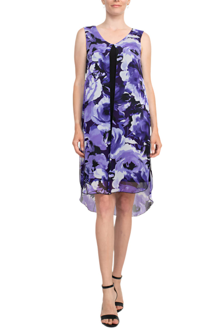 Connected Apparel TJM03824 High Low Floral Print Cocktail Dress