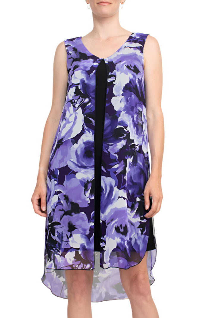 Connected Apparel TJM03824 High Low Floral Print Cocktail Dress