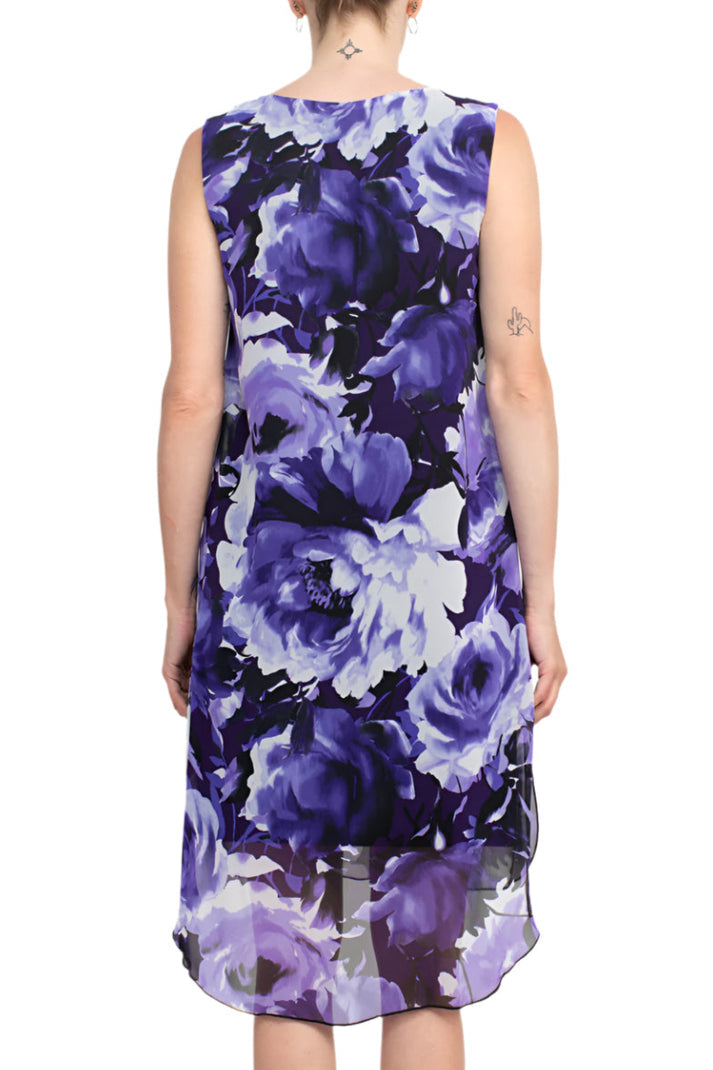 Connected Apparel TJM03824 High Low Floral Print Cocktail Dress