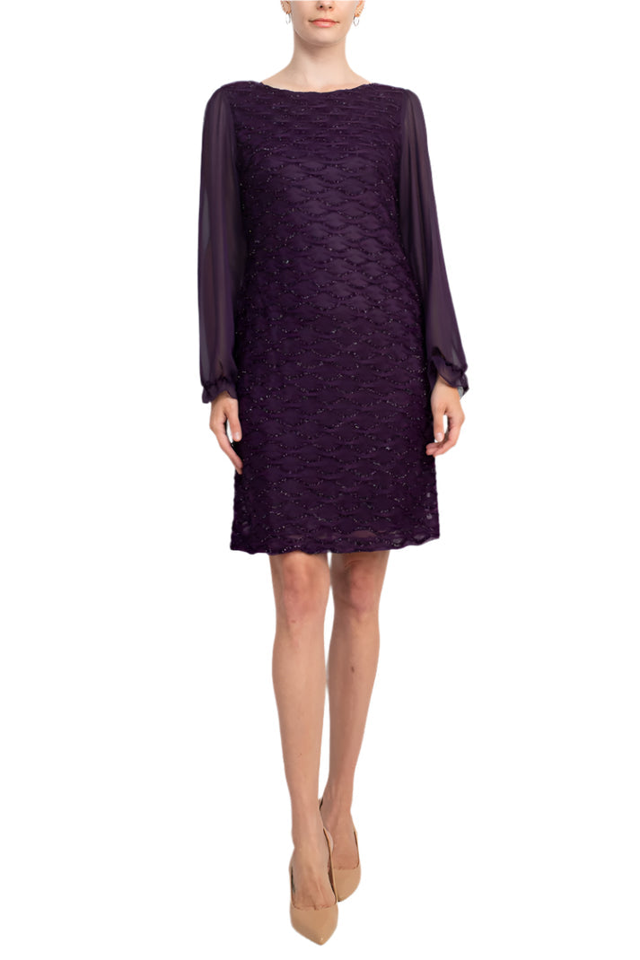 Connected Apparel TKH47900M1 Long Sleeve Fitted Short Cocktail Dress