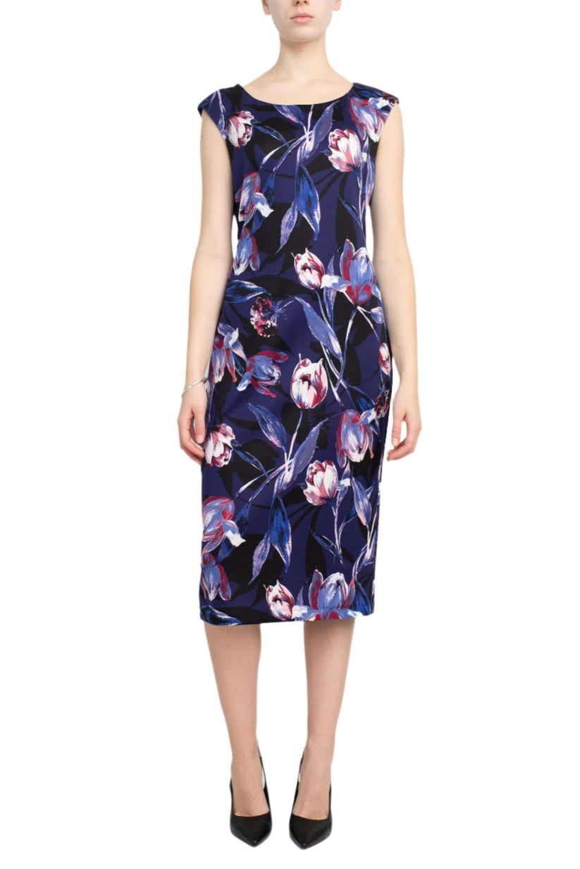 Connected Apparel TLK70272M1 Floral Print Midi Cocktail Dress