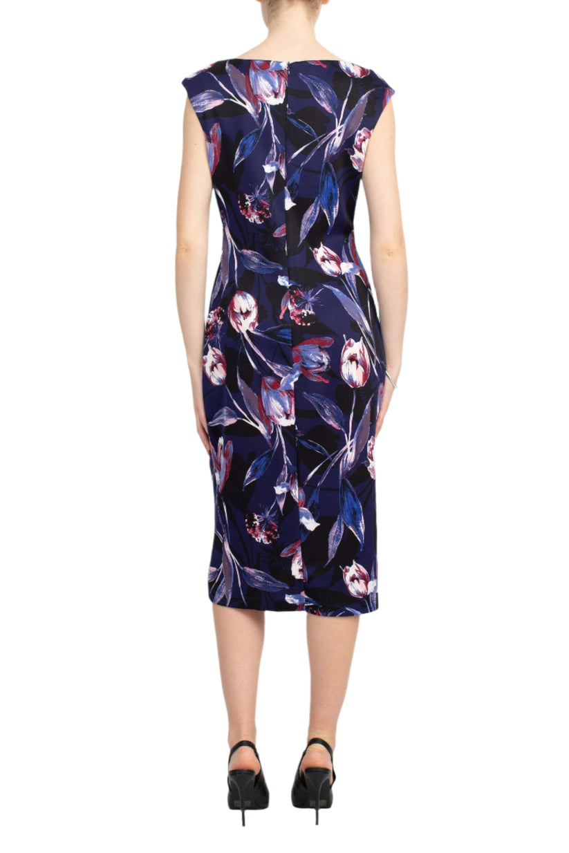 Connected Apparel TLK70272M1 Floral Print Midi Cocktail Dress