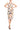 Cocktail Dresses Short Floral Print Fitted Cocktail Midi Dress Ivory Blush