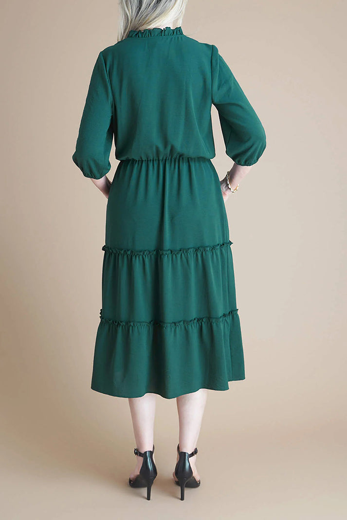 Connected Apparel TRM54786M1 Short A Line Tiered Midi Cocktail Dress