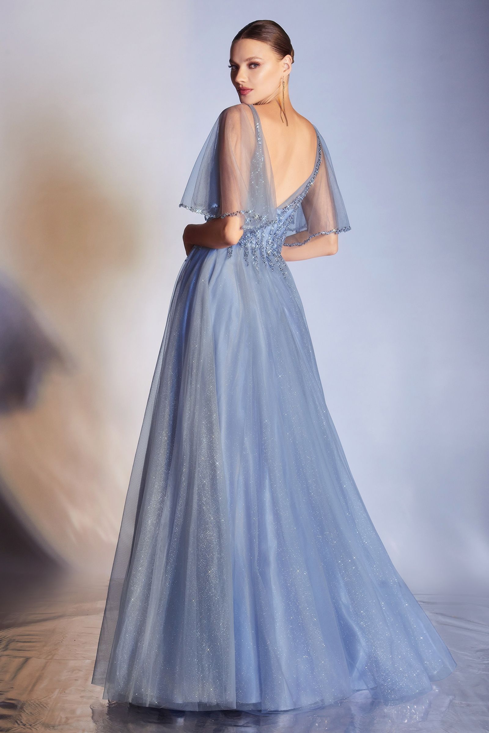 Long Formal Short Sleeve Evening Prom Dress by LaDivine CD0175 – The Dress  Outlet