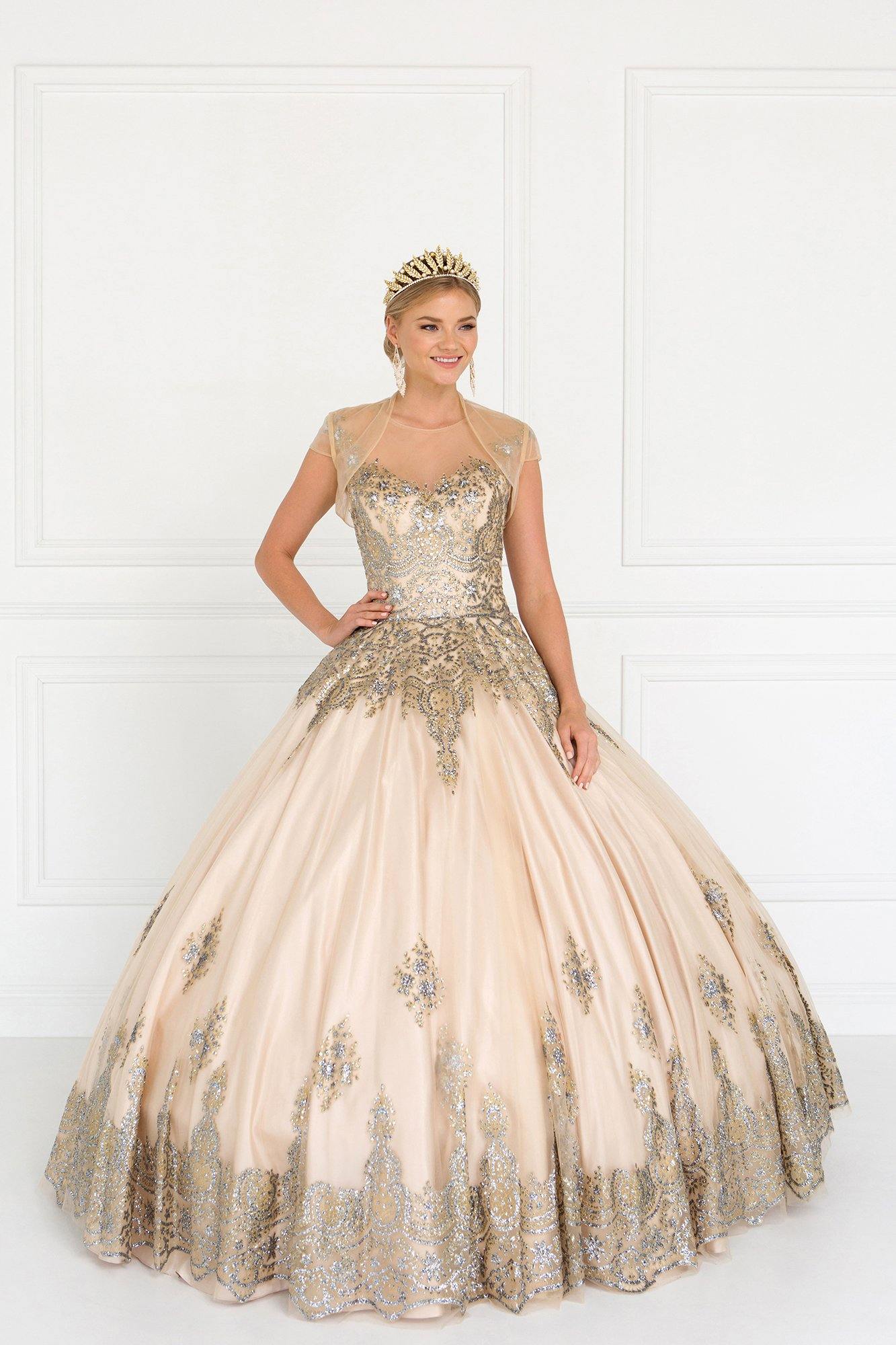 Tulle Illusion Sweetheart Quinceanera Dress