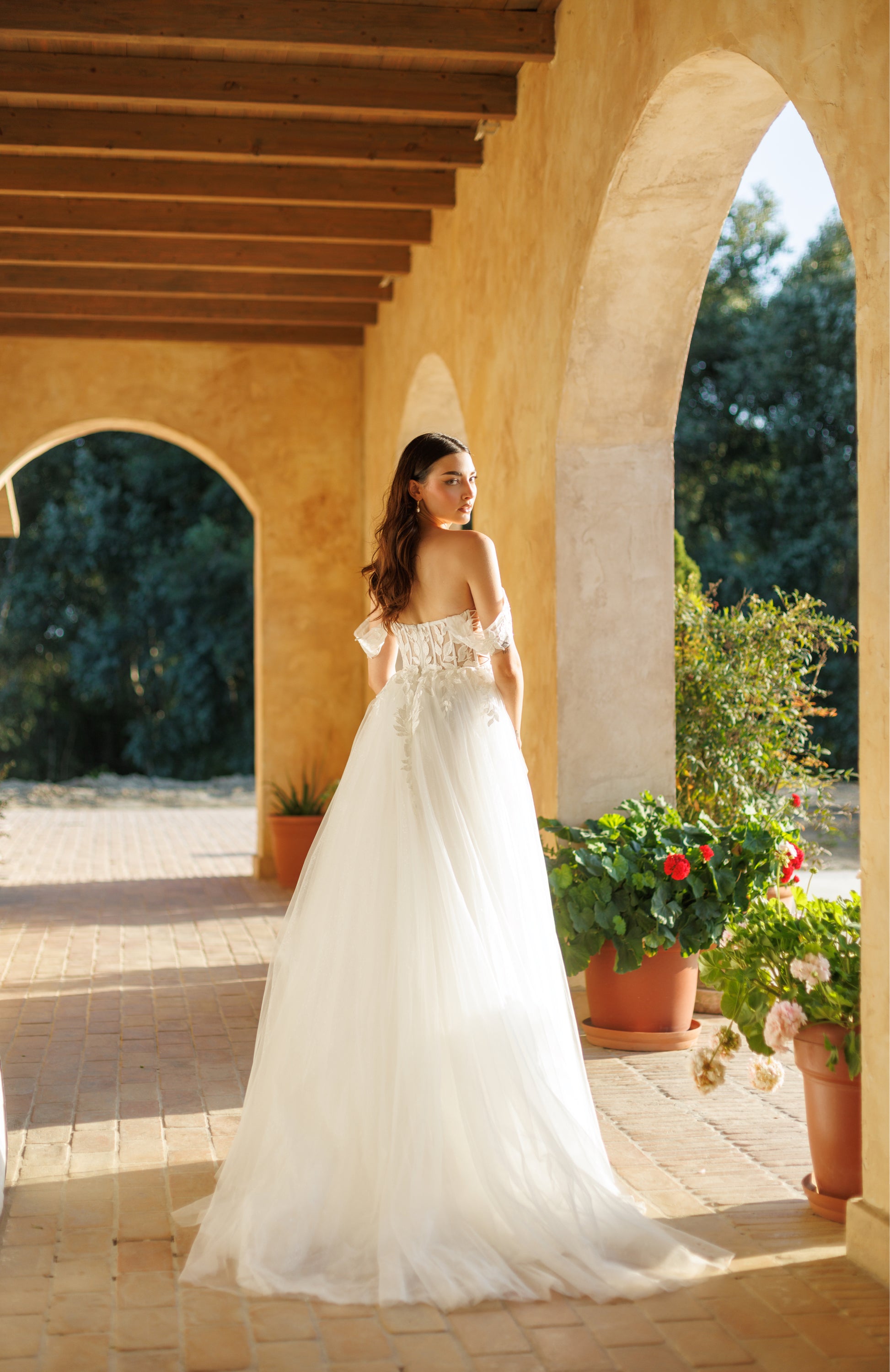 Tina Holly TW480 Long Floral Bridal Gown A Line Corset Wedding Dress