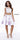 Two Piece Floral Print Prom Short Dress Ivory/Pink - The Dress Outlet